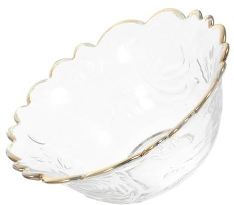 ROMISBABA Ciotola Grande in Vetro con Insalatiera Elegante per Dessert Frutta e Snack Multipurpose Serving Bowl per Casa Ristorante e Feste