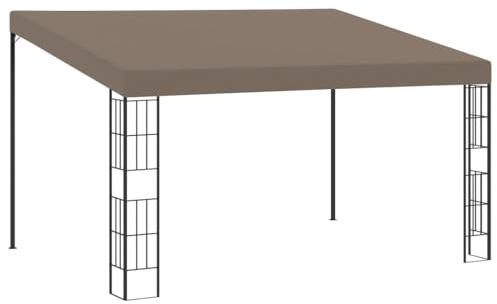 Wand-Pavillon 4x3 m Taupe, UV-beständiger Stoff mit PA-Beschichtung, pulverbeschichteter Stahlrahmen, ideal für Garten, Terrasse und Hof, robuster Outdoor-Sonnenschutz