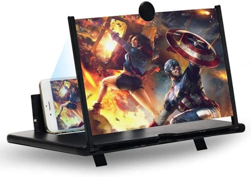 BAONUO 16 Zoll Handy vergrößerungs Bildschirm, 3D HD Handy Bildschirmlupe Vergrößerung, Anti-Blaulicht Bildschirm Lupe für alle Smartphones für das Ansehen von Filmvideos (16 Zoll H)