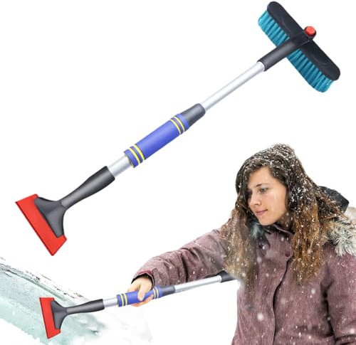 Pala da neve portatile | per ghiaccio girevole a 360° e raschietto per ghiaccio, per bagagliaio con raschietto, per auto, parabrezza, veicolo, camion, finestre e campeggio
