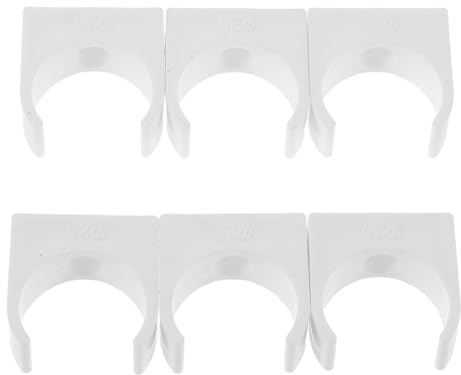 Generic 50pcs White 25mm Plastic Hose Tube Clips Water Pipe Clamps for Plumbing and Mechanical Use PVC Pipe Supports U-Shaped Fastening Clips