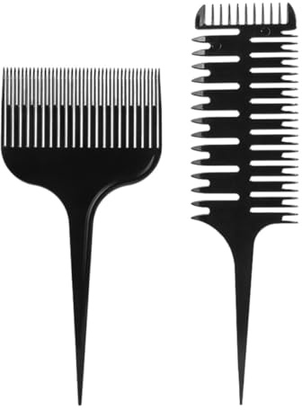 LOORGVEL Ensemble de Peignes de Sectionnement 2 Pièces Double Face pour Coloration et Coiffage Professionnel Salon et Usage Domestique Peigne à Queue et Classique Résistants aux Cassures