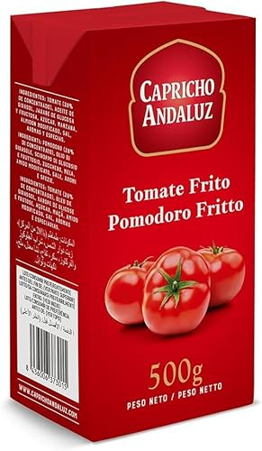 Salsa de Tomate Frito HORECA Brik 500g - Sin Conservantes - Tetrabrik Profesional Restaurante y Catering - Base para Salsas Chef Cocina (Paquete de 5)