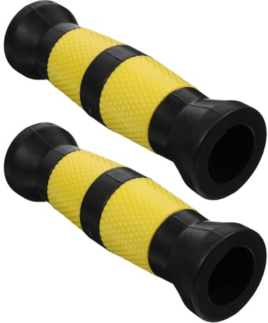 CONGARTENO Impugnature Antiscivolo in PVC per Manubri e Bilancieri, Coperture Imbottite Nere e Gialle 2 Pezzi, Protezioni Comode e Resistenti per Allenamento Fitness e Sollevamento Pesi