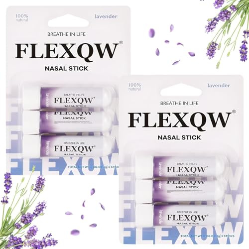 6 Pack Nasal Stick, Inalatore Nasale, Bastone Nasale Agli Oli Essenziali, Rapido Sollievo dal Naso Chiuso, Rilassa la Mente e il Corpo, Ideale per Studio, Lavoro e Viaggi, profumo di lavanda