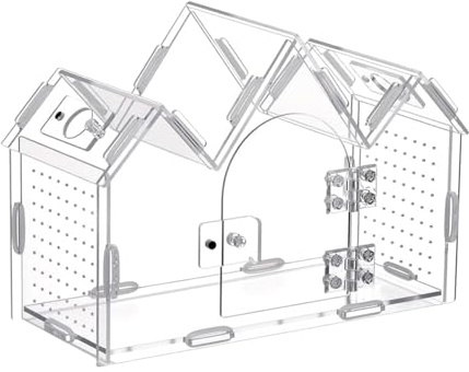 Recintos de arañas - Terrario de Acrílico Transparente con Puertas Magnéticas,Recinto Grande para Araña Saltarina,para Dragones Barbudos, Mantis, Geckos, Serpientes, Ranas,