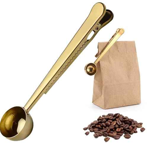 Cuchara Dosificadora de Café en Acero Inoxidable 304, Cuchara para Café Molido de 17,5 cm Color Dorado, Medidor deElegante para Baristas y Estética del Hogar