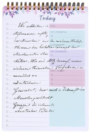 Blocco note per pianificazione giornaliera, 52 fogli, lista di controllo, organizer per quaderni, lista di controllo, portatile, robusto pianificatore per organizzare la scuola, pianificazione