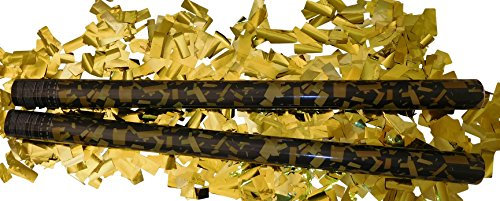 2er Set Konfettikanonen XL 80 cm Party-Popper Konfetti-Shooter gold metallic Partykanonen Konfettibombe Hochzeit Geburtstag Karneval