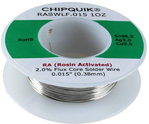 Fil à souder LF 96,5/3/0,5 étain/argent/cuivre activé colophane .015 28,3 g