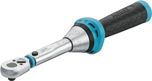 Hazet Drehmomentschlüssel 5107-3CT I Abtrieb: Vierkant 6,3 mm (1/4 Zoll), Toleranz: 4%, 20 Zähne (Betätigungswinkel 18 Grad) I anwenderfreundliche Umschaltknarre für Auto und Fahrrad I 234 mm