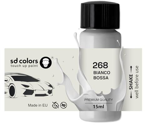 SD COLORS BIANCO BOSSA NOVA 268 268A 268/A 674 934 New Touch Up Paint 15 ML REPAIR SCRATCH CHIP BRUSH COLOR CODE 268 268A 268/A 674 934 BIANCO BOSSA NOVA (JUST PAINT)