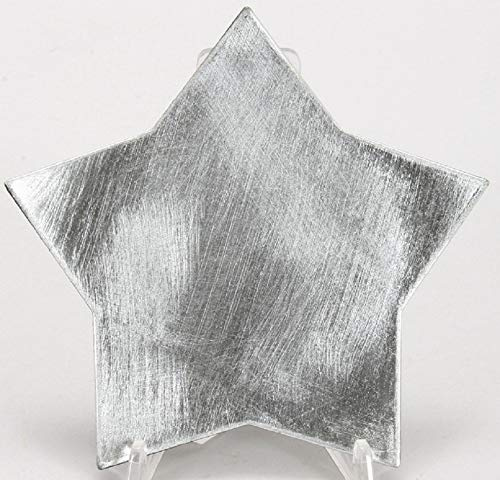 ETC dekorativer Teller Dekoteller Untersetzer in Sternform metallic glänzend Preis für 1 x klein ca. 16 cm oder 2 x groß ca. 23,5 cm (Silber, klein ca. 16 cm)