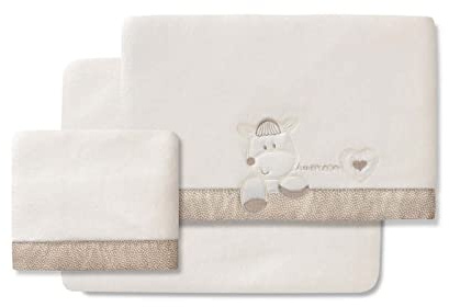 various Juego De Sábanas para Cuna 60 x 120 cm, Bebe Invierno Tipo Coralina Extrasuave (Bajera+encimera+Funda Almohada) (Corazon Amor Oso Beige)