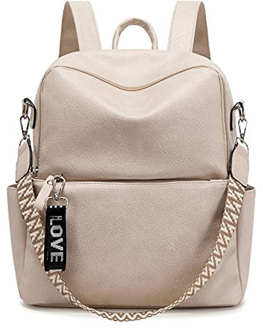 Suweir Klein Rucksack - 2 in 1 Rucksacktasche Damen Leder PU Schultertasche Schulrucksack Wasserdicht Lederrucksack Anti Diebstahl Tagesrucksack Cityrucksack für Reisen, Arbeit, Schule