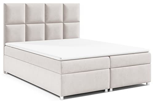 Best For Home Boxspringbett Trinity k-2 mit 7-Zonen Bonell-Federkernmatratze | Boxspringbett 160x200 | Boxsprintbett mit Matratze Und Stauraum | Polsterbett 160x200 - Lieferung bis Bordsteinkante