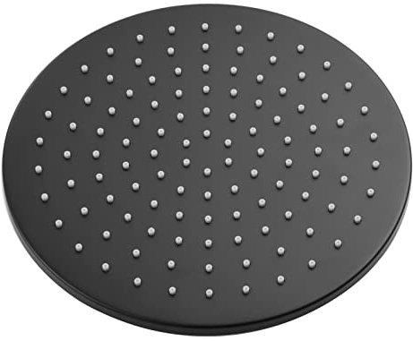 Tecmolog 10 Pugladas Rociador Ducha Lluvia Negro Alcachofa de Ducha Grande Redonda Latón, BD129A