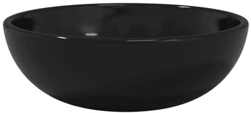 vidaXL Lavandino in Vetro Temperato 35x12 cm Nero