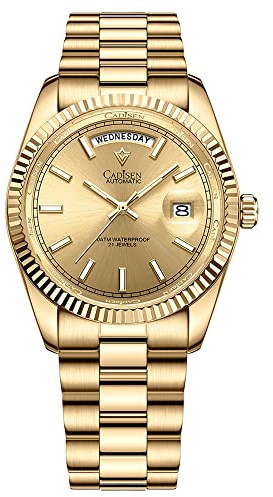 CADISEN Herren Automatikuhr, MIYOTA 8285 Uhrwerk Business Luxus Luxus Mechanische Uhr, Wasserdicht 100 Meter Edelstahl Uhr, Casual Hommage C8215…