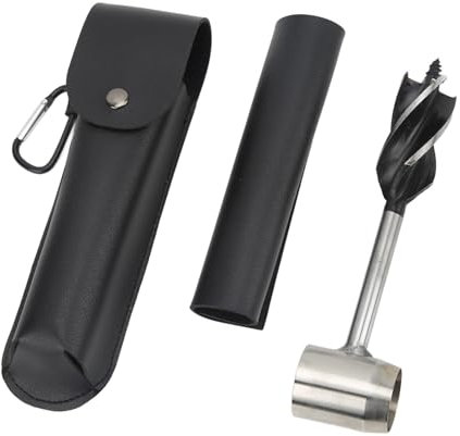 Herramienta de Broca de Madera, Juego de Llaves de Barrena Manual, Broca de Barrena de Madera Manual Multifuncional de Acero Inoxidable con Bolsa de Almacenamiento (Bolso y funda