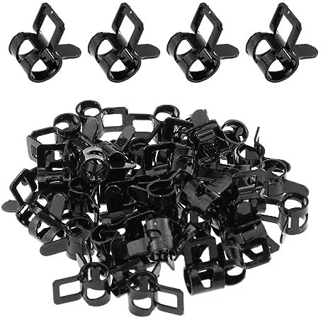 MEETOOT 40 Stück 6 mm 0,23 schwarze Stahlbandklemmen Bewässerungsklemmen Jose Klemmen Kraftstoff Jose Line Wasserrohrschelle Reifen Luftschlauch Befestigung Federklemmen