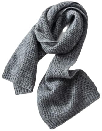 DBFBDTU Winter Unisex Kaschmir Schal Erwachsene Herren/Damen Gestrickt Einfarbig Jacquard Warme Schals, grau, One size