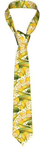 Herren-Krawatten, Aquarell-gelber Mais, schmale Krawatte für Business, Party, Hochzeit, Anzug, Schwarz , Einheitsgröße