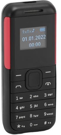 Jectse Smallest Mobile Phone, BM222 GSM 2G Basic Phone Unlocked, 0.66in HD Screen, Dual SIM Card, Ultra Long Standby, Mini Buttons Cellphone for Seniors Kids Students (Black Red)