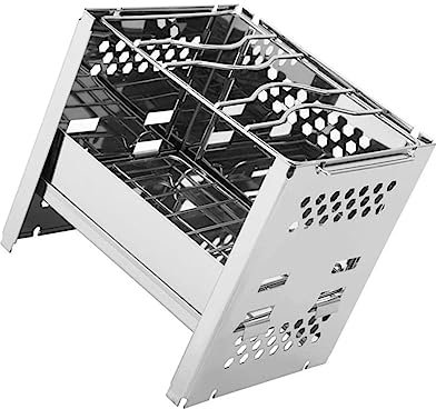 1stk Grillrost Aus Edelstahl Tragbarer Campingkocher Wilder Campinggrill Kleiner Grillofen Holzkohlegrill Camping-grill Bbq-tool Rostfreier Stahl Hebetyp Brenner