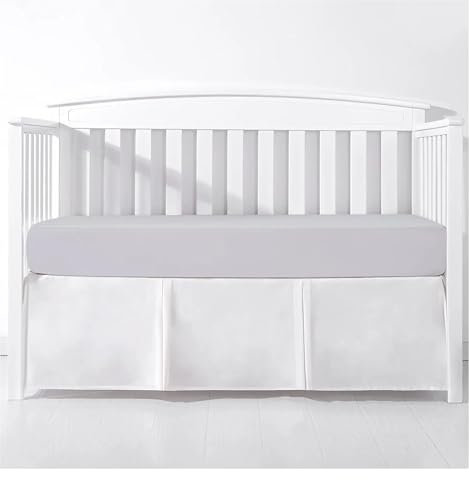 Bettrock Standard-Plissee-Bettrock for Kinderbetten, weiße Oberlaken for Babys, Jungen und Mädchen – Kinderzimmerbettwäsche for Kleinkinder, 35,6 cm hoch 652 (Color : Wihte, Size : 60x 120 x 36 cm)