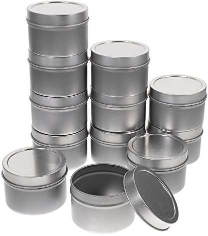 Lurrose 12pcs Tinplate Aromatherapy Candle Jar Tea Light Holders for DIY Candle Making Storage Containers Lids