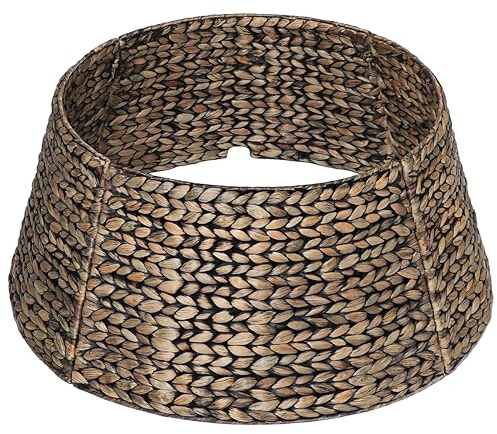 CENBOSS Rattan-Weihnachtsbaum-Halsband, Korbbaumdecke und Standfußabdeckung (schwarze Waschung, 106,7 cm)