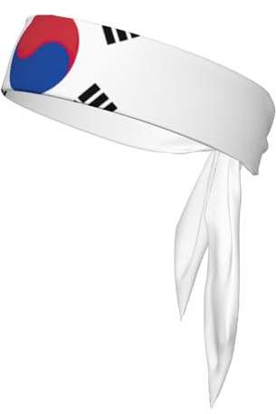 Karate-Sport-Kopfband mit Flagge der Republik Korea, feuchtigkeitsableitendes Stirnband für Damen und Herren, für Tennis-Krawatte