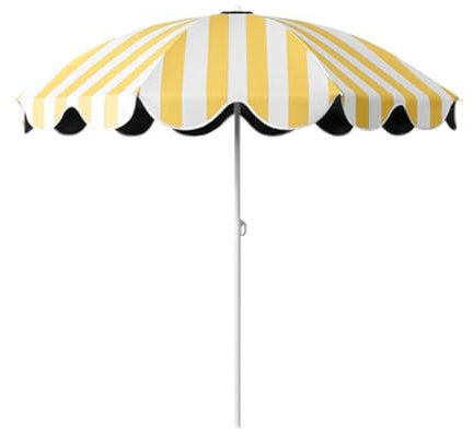 MRKU Ombrellone da Spiaggia Portatile da 5 Piedi, Piccolo ombrellone da Giardino con Protezione UV, Tavolo da Patio Esterno Regolabile in Altezza, ombrellone a Strisce