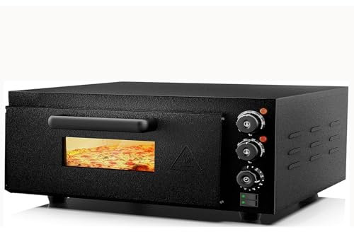 XSDAJSD Four à Pizza électrique d'intérieur de 1 800 W, avec minuterie et contrôle de la température, pour Une Cuisson Uniforme des crêpes, du Pain et des gâteaux.