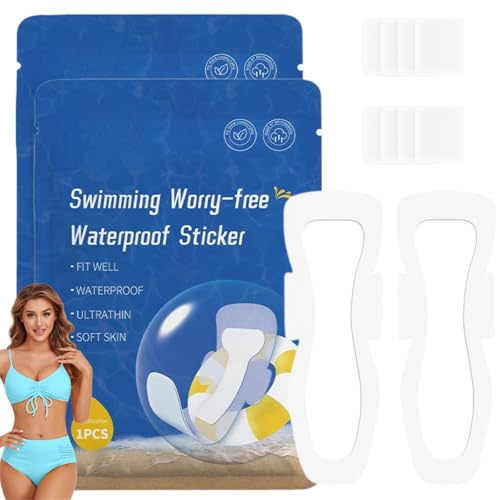 2PCS Waterproof Panti Liner for Swimming,Panty Liners for Women,Panty Liner for Swimming,PU Clear Hy-gienic L/iners for S/wimming,Private Panti L/iner,S/wimming Sticker,Swimwear Sticker,45 * 16cm