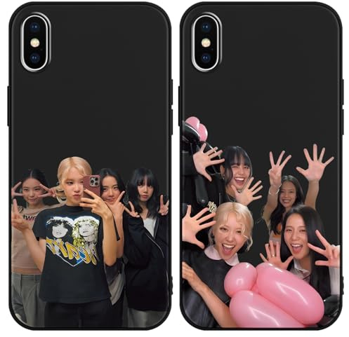 2 Pièces Coque pour Apple iPhone X/XS 5.8'', Blackpick KPOP Star Groupe D'idoles Lisa Rose Jenny Jisoo Protection Cover Etui Housse de Haute Qualité TPU Silicone Souple Anti-Rayures Antichoc Case