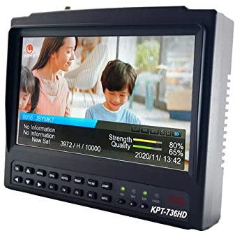 Rilevatore satellitare, KPT-736H DVB-S2 Finder satellitare pieno HD Satellite digitale tv Misuratore del ricercatore del ricevitore MPEG-4 HD DVB-S2 + HEVC H2.65 4K Cercatore per un utilizzo flessibil