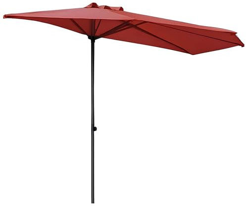 FMCAGNGAKP Sombrilla de Balcón de 3.0m, Sombrilla de Jardín Altura Ajustable, Sombrilla Terraza Exterior para Playa, Piscina, Patio(Red)