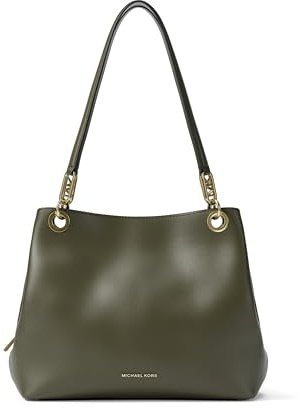 Michael Kors Kensington Large Shoulder Bag Tote Bag, Gold-Tone Hardware/Pebble Leather/Ivy