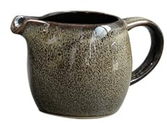 CGUOHU Pentolino Latte 2 Pezzi brocca for Il Latte in Ceramica con Manico Ristorante Bistecca Salsa pentola pentola for Il Latte salsiere Strumenti for condimenti da Cucina Bollilatte(Grey)
