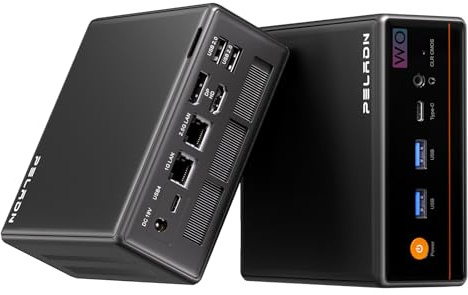 PELADN Gaming Mini PC 7640HS 16GB Dual DDR5, 512GB Dual SSD, 4GB VRAM - AMD Ryzen 5 7640HS Mini Computers with Dual Type-C USB4.0 & Dual LAN, WO4 Mini Desktop Computer Built-in WiFi6, Bluetooth5.2