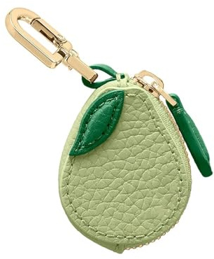 XFSRG Schlüsselanhänger Damen Leder Frucht Design Taschenanhänger Mini Stilvoller Autoschlüsselanhänger für Alltag und Reisen