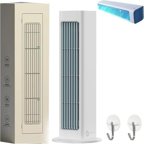 SONGDIQI Breezamax, Breeze MAX Air Cooler, Compacto, Ultra Silencioso Y de Bajo Consumo, con Ventilador de Pared con Cabezal de Vibración(Blue)