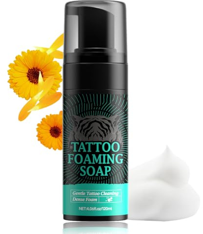 Tattoo Aftercare Cleaner - Tattoo Foaming Cleanser - Home & Daily Tattoo Maintenance Moussy- Mild Formula For Post-Tattoo Cleansing, Protecting & Moisturizing