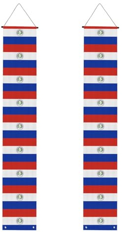 Banderas de graduación con impresión de bandera de Paraguay, banderas reutilizables para porche de jardín, decoración de bienvenida al aire libre