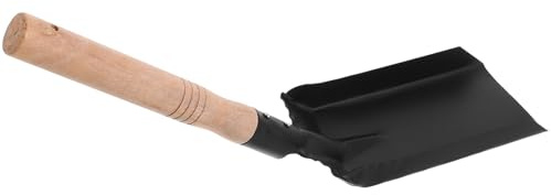 WRITWAA Pala da Giardino Portatile Multifunzione in Ferro Manico in Legno Ergonomico, Pala Quadrata Compatta per Scavo e Pulizia Caminetti, Attrezzo Manuale per Giardinaggio e Uso Esterno