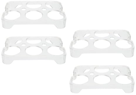 FRCOLOR Portauova per Frigorifero 4 Pezzi, Scatola per Uova Impilabile in Plastica Resistente 6 Scomparti, Salvauova Sicuro per Conservazione Ordinata in Cucina