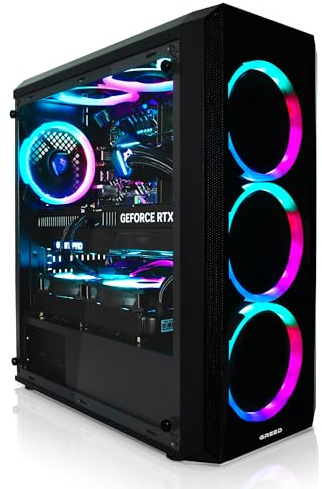 Greed® MK2 Pro - High End Gaming PC - AMD Ryzen 7 5700X + Nvidia Geforce RTX 5070 12 GB - Schneller RGB Computer + 4K Rechner mit 4,6 GHZ - 16 GB DDR4 RAM - Wasserkühlung - 1TB SSD - WLAN + W11 Pro