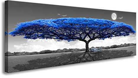Visario 120 x 40 cm Bild blue Tree blauer Baum 5740